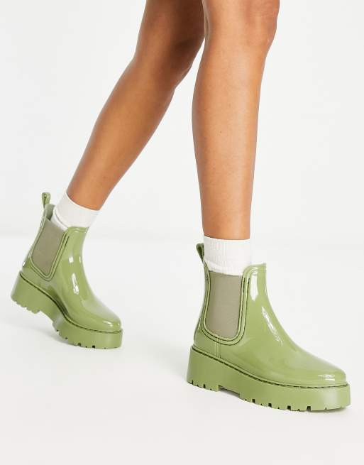 ASOS DESIGN Gadget Bottes de pluie Chelsea chunky Vert