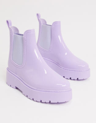 ASOS DESIGN - Gadget - Bottines de pluie chelsea style chunky - Lilas