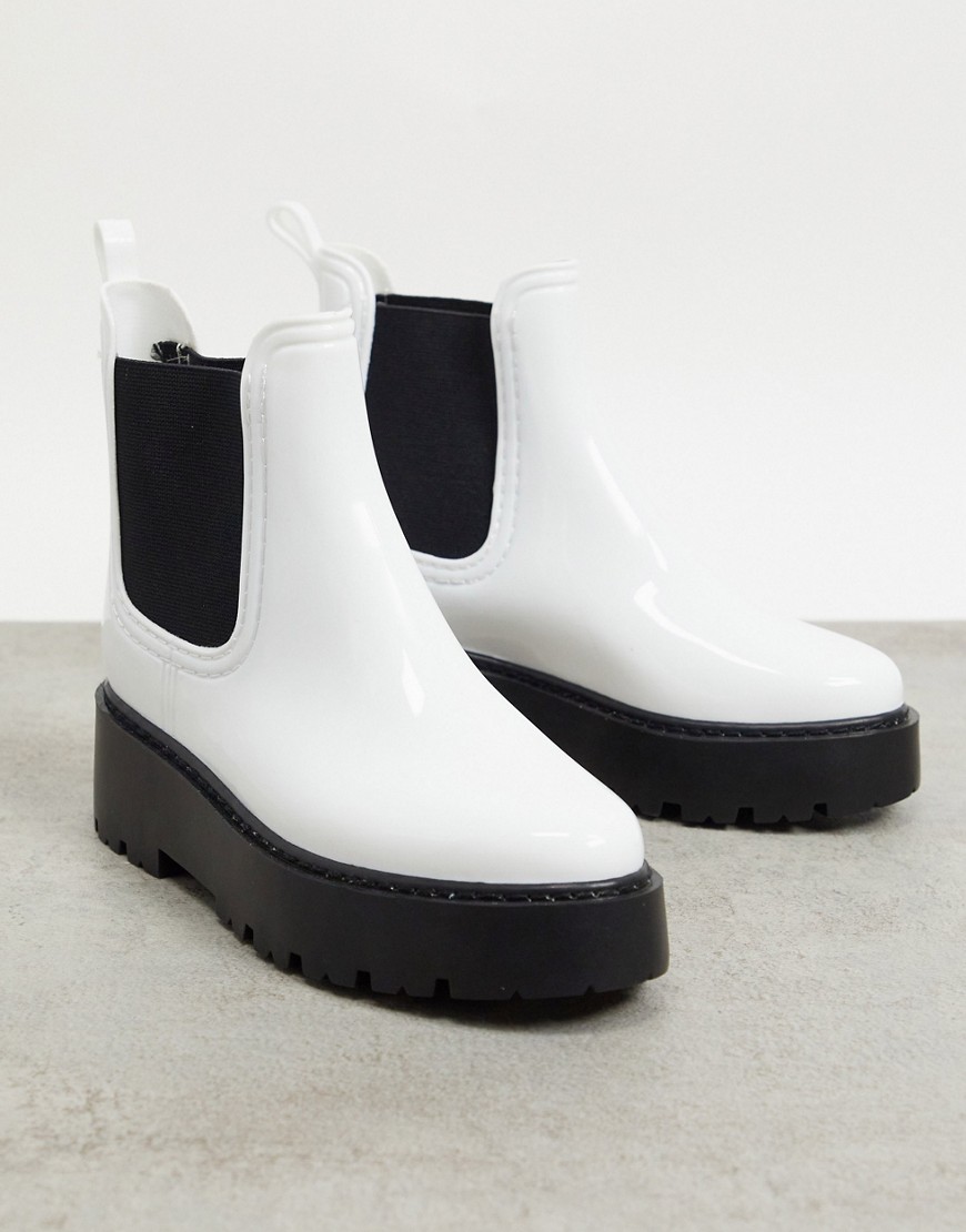 Asos Design Gadget Chunky Chelsea Boots In White