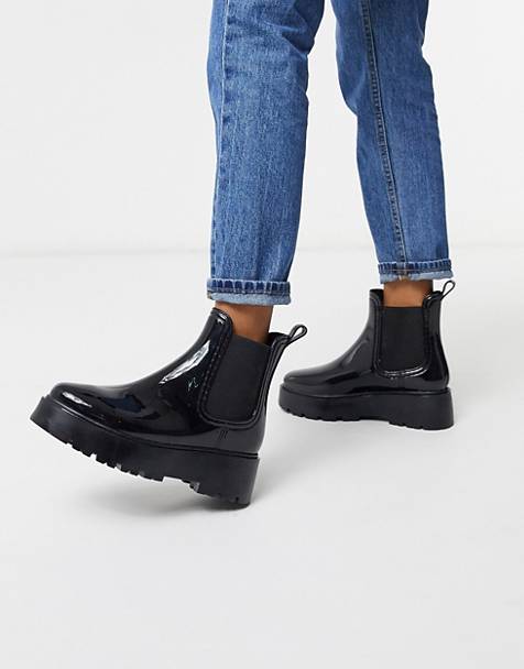 Greenery daisy lace up wellie boots in ASOS Damen Schuhe Stiefel Schnürstiefel 
