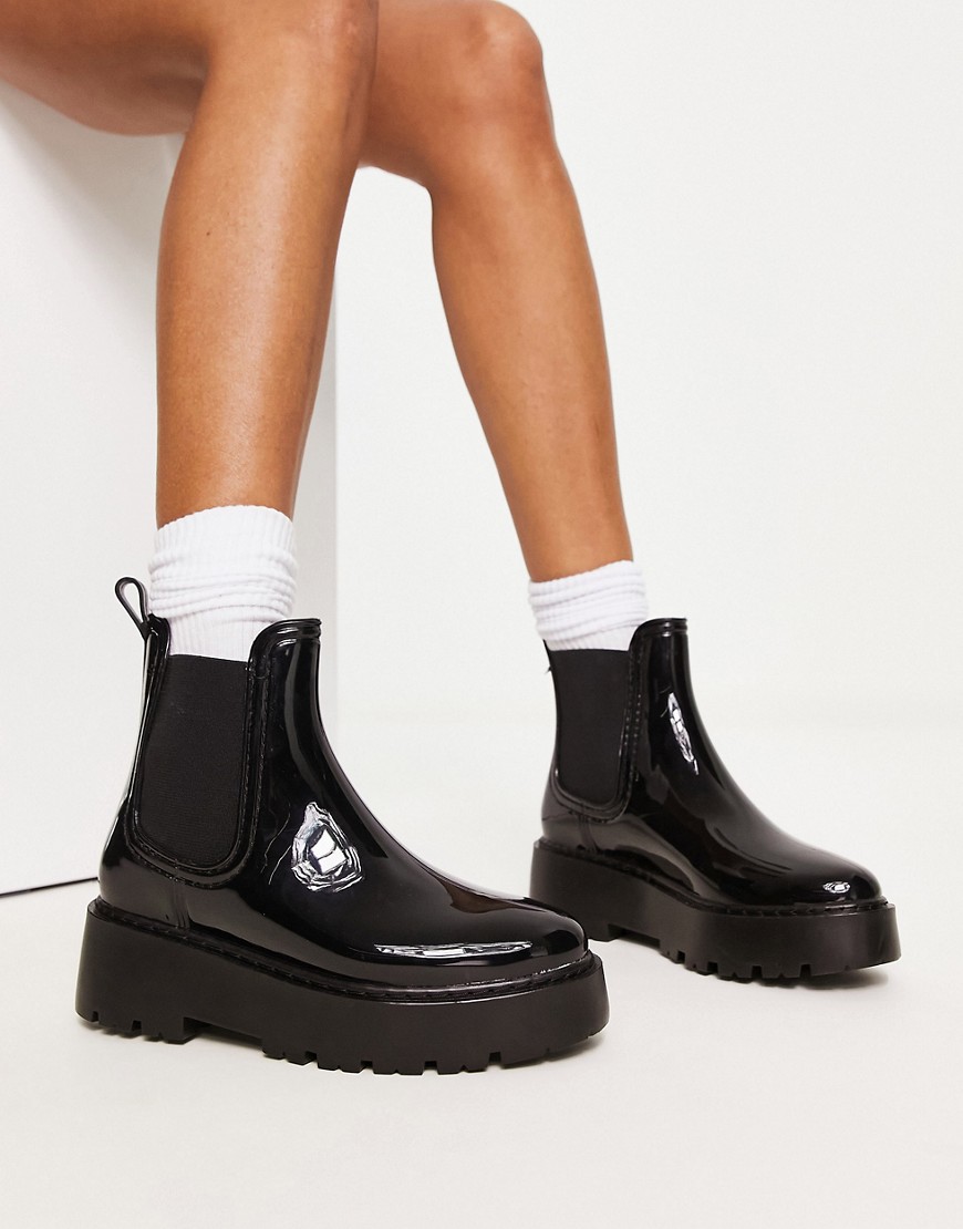 ASOS DESIGN Gadget chunky chelsea rain boots in black
