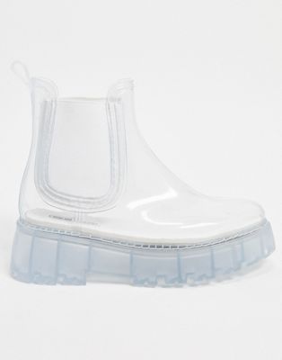ASOS DESIGN Gadget chunky chelsea wellies in clear | ASOS