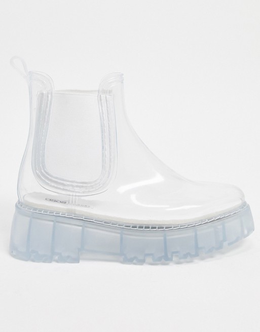 ASOS DESIGN Gadget chunky chelsea wellies in clear