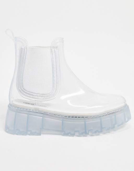 ASOS DESIGN - Gadget - Stivaletti Chelsea chunky da pioggia trasparenti