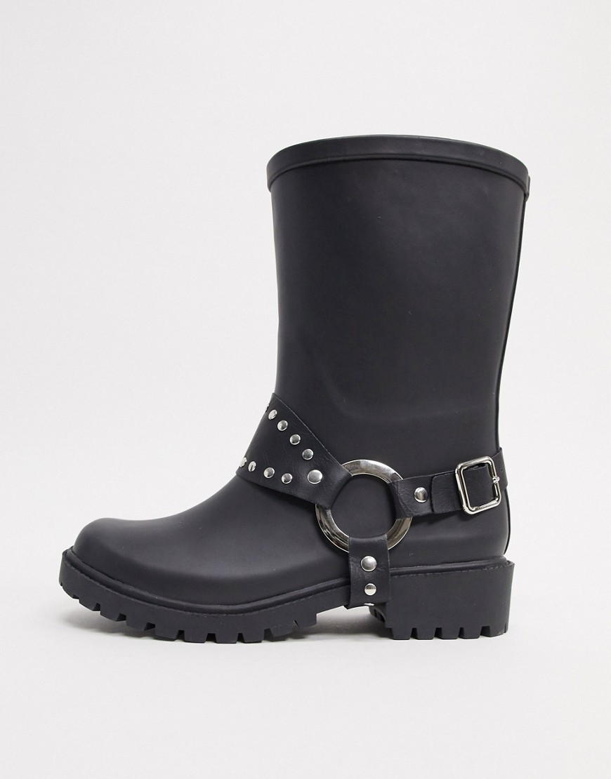 Asos Design Gallop Chunky Western Wellies In Black