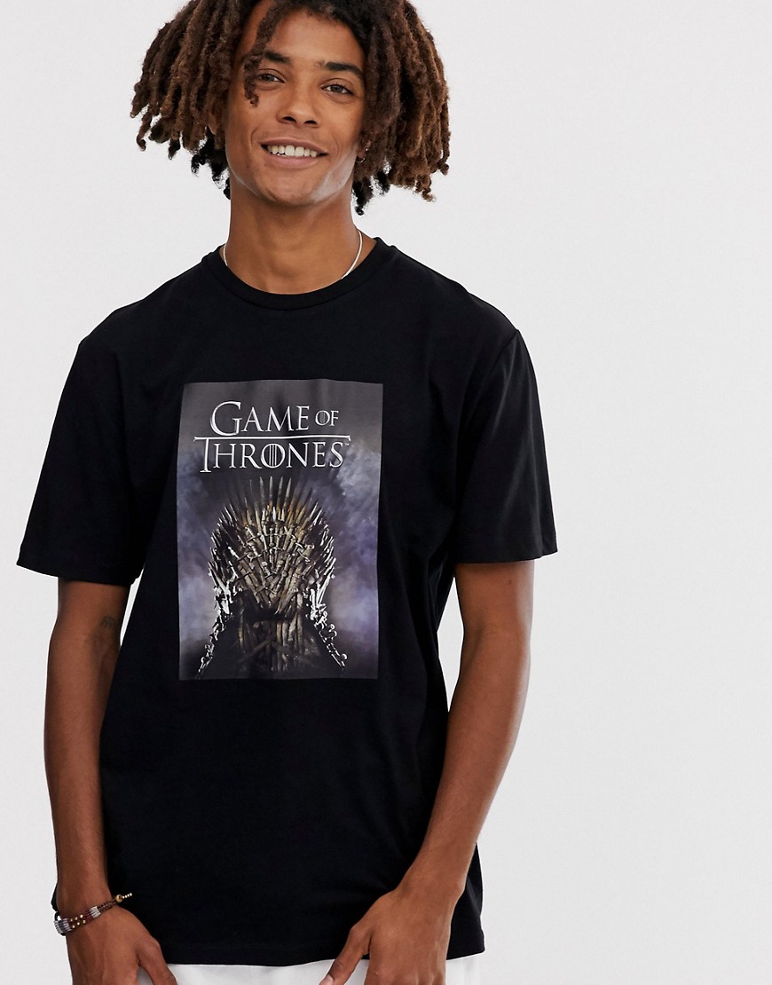 ASOS DESIGN Game Of Thrones relaxed t-shirt-Black