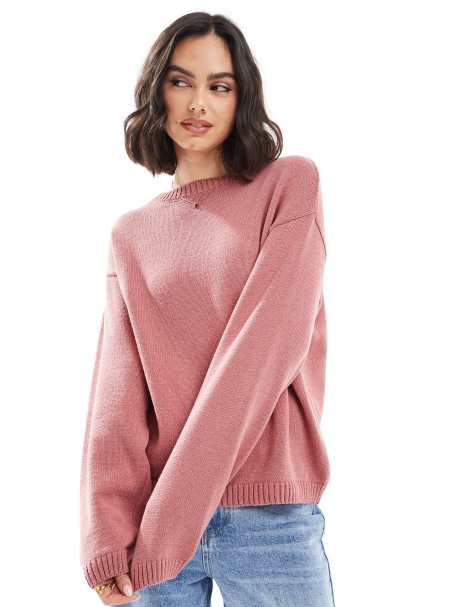 ASOS DESIGN - Gammelrosa tekstureret striktrøje - view 1