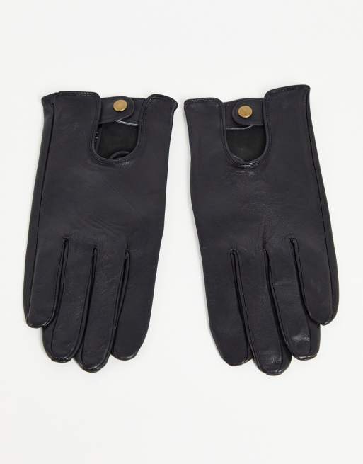 ASOS DESIGN Gants de conduite en cuir Noir