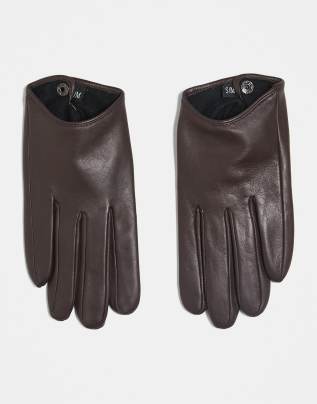 Leather touchscreen gloves
