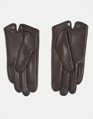 Leather touchscreen gloves - alternate view