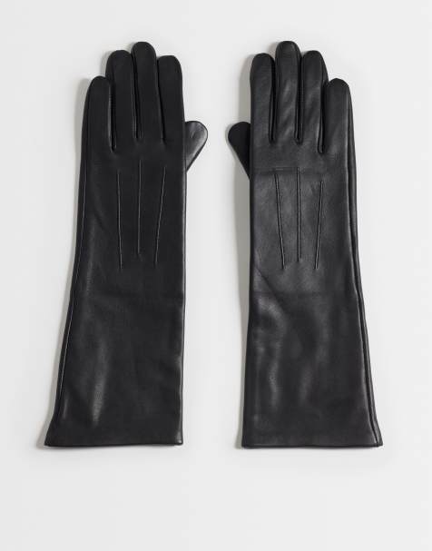 ASOS DESIGN gants longs en cuir noir - view 1