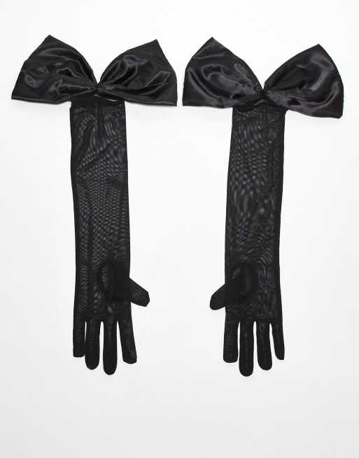ASOS DESIGN - Gants longs transparents avec nœud oversize en satin, 3 de 3