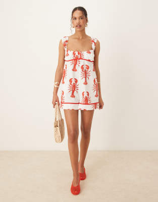 ASOS DESIGN GATHERED BUST DETAIL MINI ROMPER WITH CONTRAST BINDING 