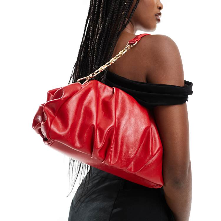 ASOS DESIGN gathered clutch bag with chain strap ASOS