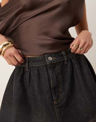 Asos Design Lace Trim Micro Mini Skirt In Black In Black