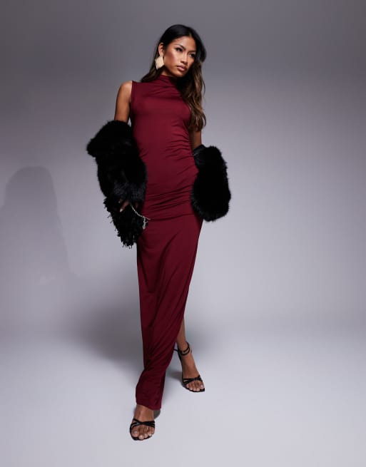 long cardigan maxi dress Pink Ribbed Sleeveless Dress Cardigan Set