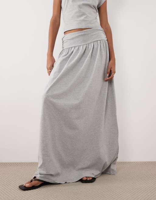 ASOS DESIGN gathered maxi skirt in gray - part of a set, 2 of 5