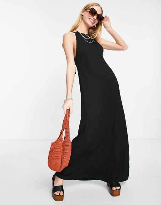 Gathered Low Back Maxi Dress