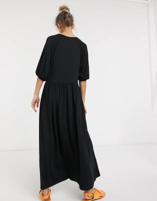 asos black smock dress