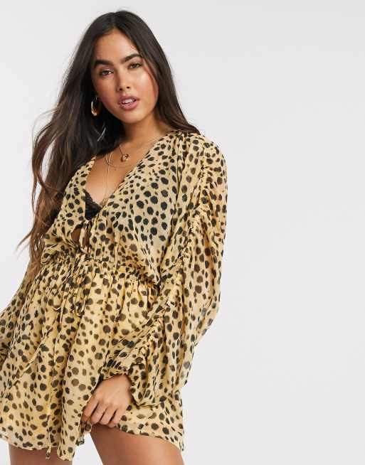 Cheetah store print playsuit