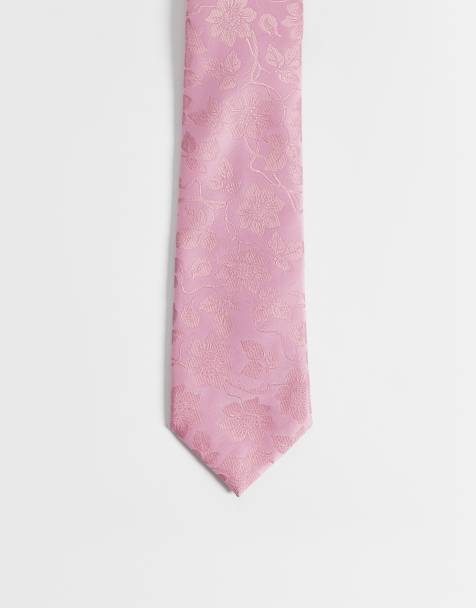 ASOS DESIGN – Geblümte Krawatte in Rosa - view 1