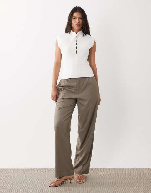 ASOS DESIGN - Gebonden top met kapmouwtjes in ivoorwit, 3 van 4