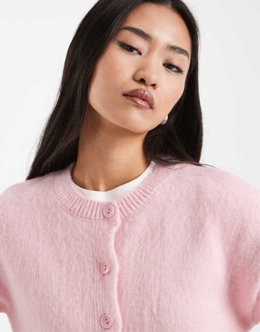 ASOS DESIGN - Geborsteld gebreid vest in roze, 3 van 4