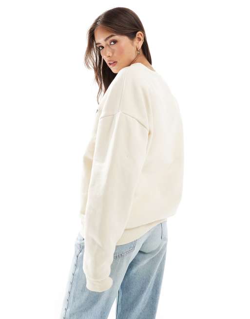 ASOS DESIGN - Geborsteld sweatshirt met grafische 'Montana'-print in ecru, 2 van 4