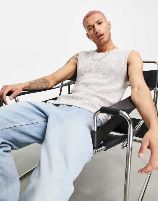 ASOS DESIGN - Gebreid hemd in space dye garen