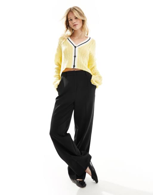 ASOS DESIGN - Gebreid minimalistisch vest met kabels in lichtgeel, 3 van 4