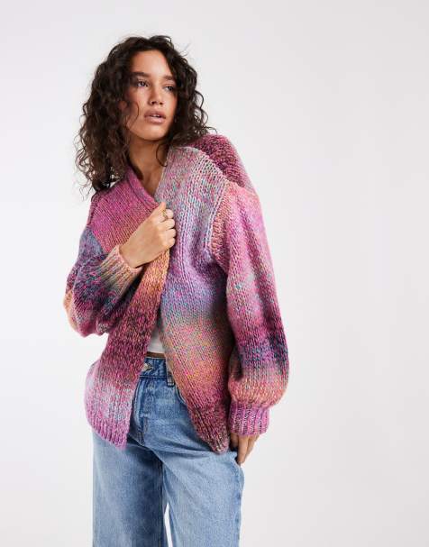 ASOS DESIGN gebreid oversized slouchy vest in multi - view 1