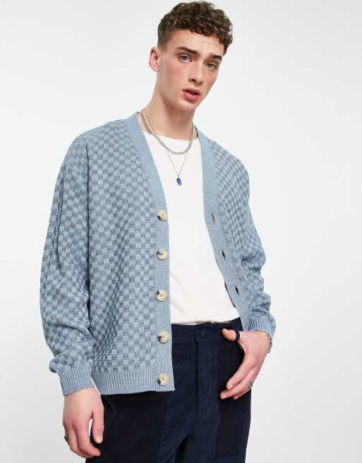 ASOS DESIGN - Gebreid oversized vest in blauw