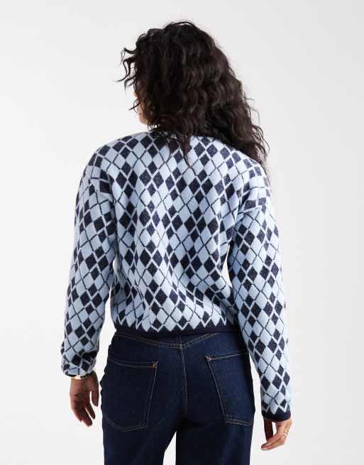 ASOS DESIGN - Gebreid vest met Argyle-patroon in multi, 4 van 4
