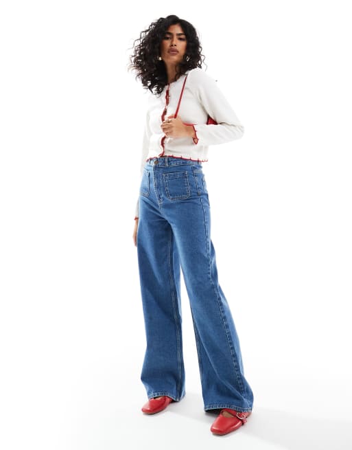 ASOS DESIGN - Gebreid vest met festonsteek in ivoorwit, 3 van 4