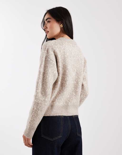 ASOS DESIGN - Gebreid vest met gouden knopen in bambi-print, 4 van 4