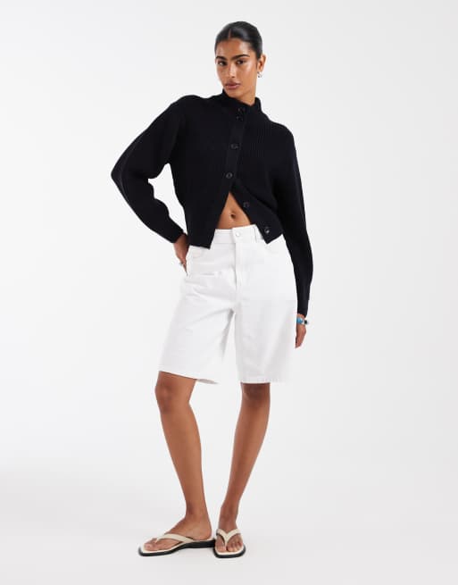 ASOS DESIGN - Gebreid vest met opstaande boord in marineblauw, 2 van 4
