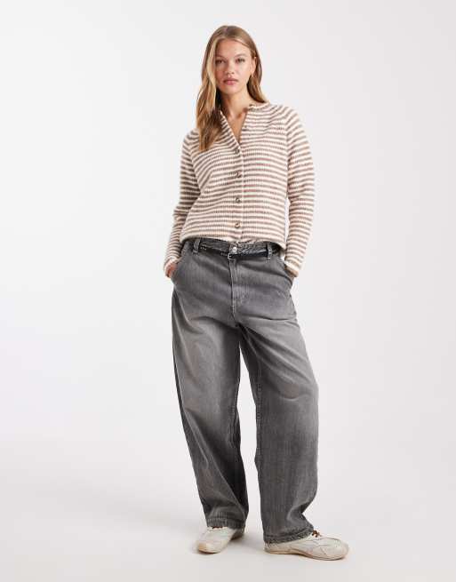 ASOS DESIGN - Gebreid vest met raglanmouwen en bruine strepen, 2 van 4