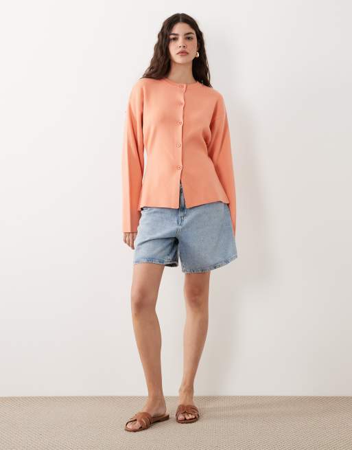 ASOS DESIGN - Gebreid vest met structuur en ronde hals in perzik, 2 van 4