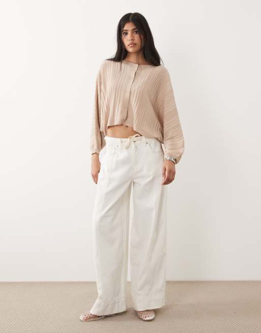 ASOS DESIGN - Gebreid vest met vleermuismouwen in beige, 2 van 4