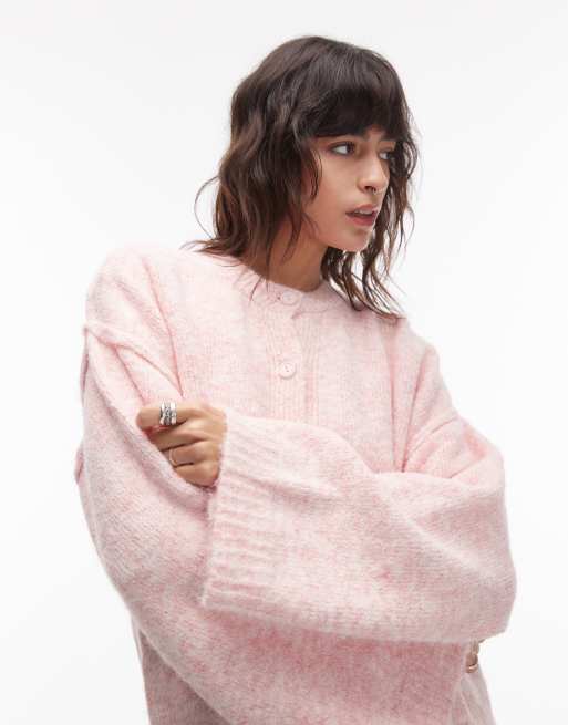 ASOS DESIGN - Gebreid vest van wollook en zichtbare naden in roze, 3 van 4