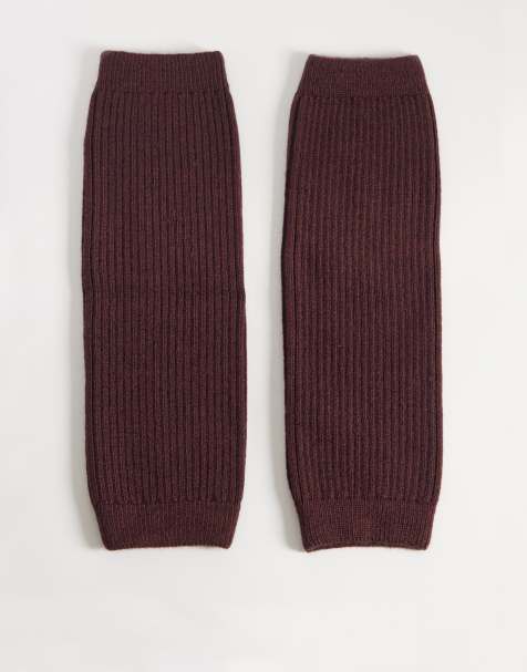 ASOS DESIGN - Gebreide beenwarmers in bordeauxrood - view 1