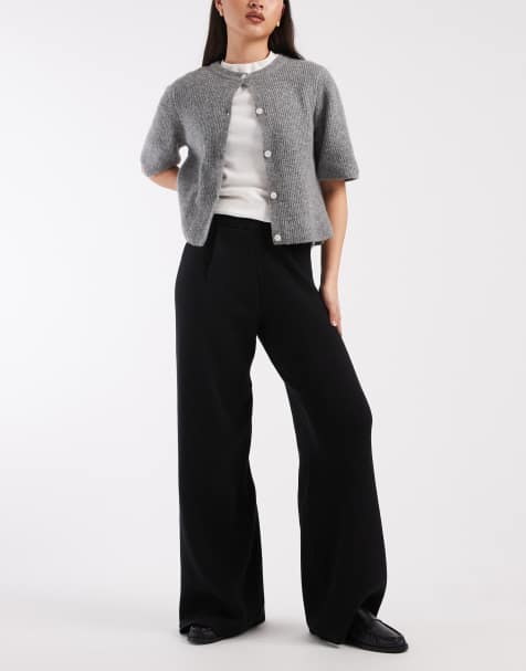 ASOS DESIGN - Gebreide broek in zwart, deel van co-ord set - view 1