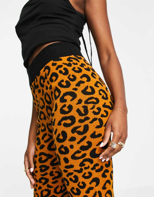 ASOS DESIGN - Gebreide broek met dierenmotief in bruin, 4 van 4