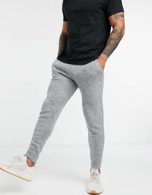 ASOS DESIGN - Gebreide joggingbroek in grijs, co-ord set