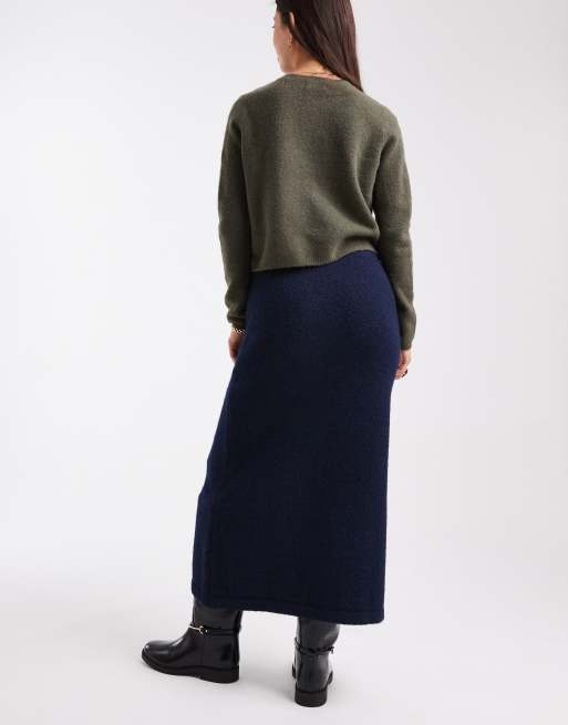 ASOS DESIGN - Gebreide maxi rok met wol, deel van co-ord set, 4 van 5
