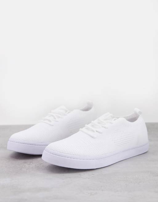 ASOS DESIGN - Gebreide mesh sneakers in wit