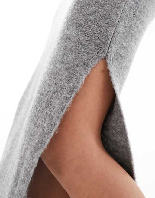 ASOS DESIGN - Gebreide midirok in grijs, 2 van 5