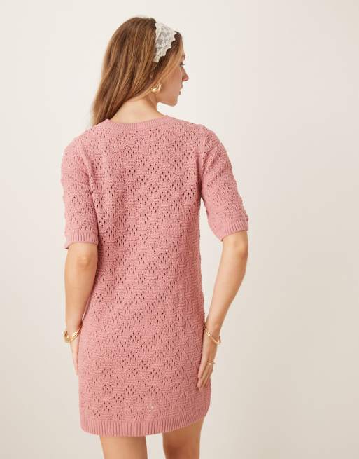 ASOS DESIGN - Gebreide mini T-shirtjurk met halflange mouwen, 4 van 4