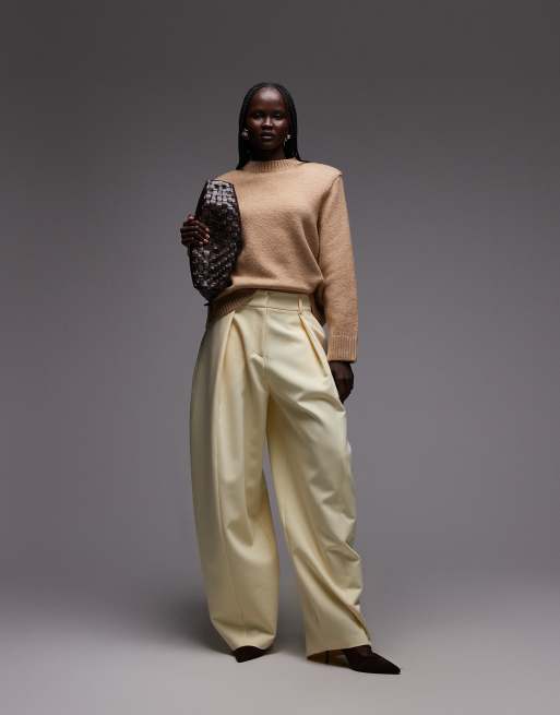 ASOS DESIGN - Gebreide polotrui met schoudervullingen in bruin, 3 van 4