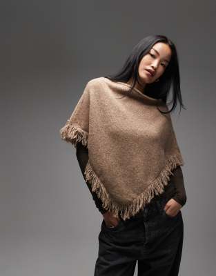 Poncho Gebreid - Turquoise by Daan - Beige - Cocon Utrecht